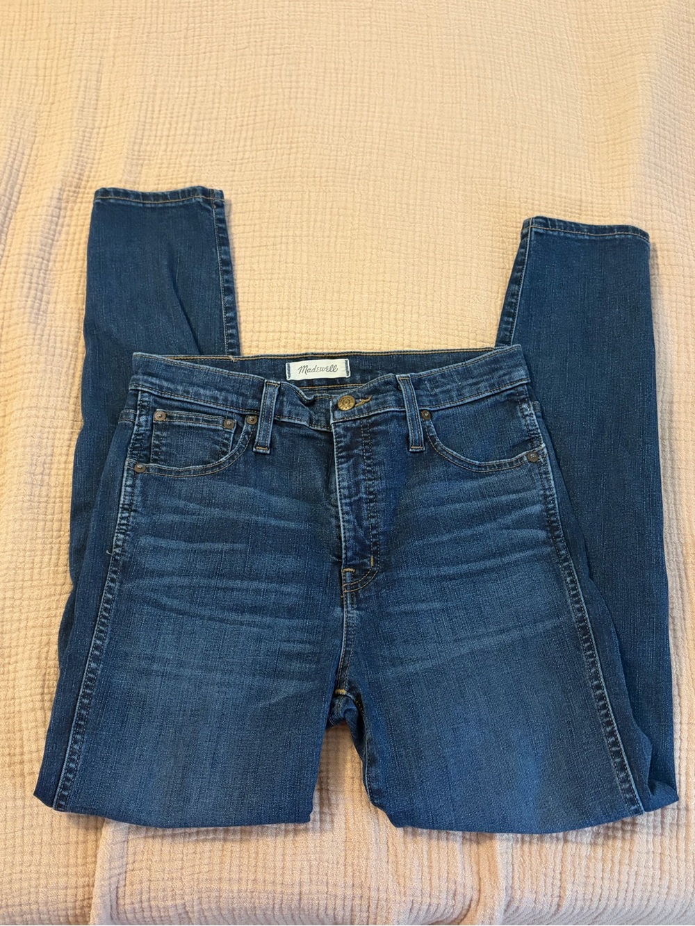 Madewell 10” High-Rise Skinny Jeans in Medium/Dark Wash - Size 28